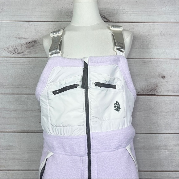 FP Movement Hit the Slopes Overalls Snow Bibs Purple White Sz M - Picture 5 of 15